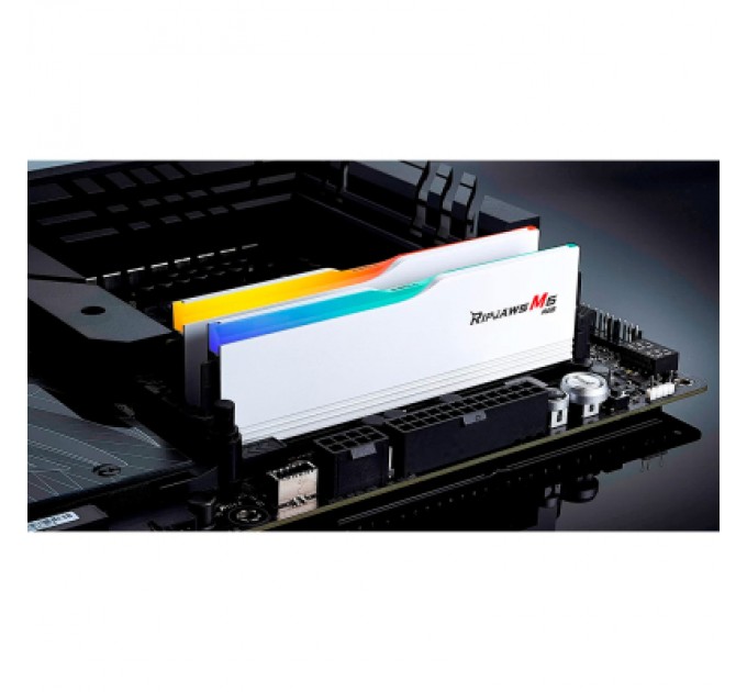 G.Skill Модуль пам'яті для комп'ютера DDR5 32GB (2x16GB) 6400 MHz Ripjaws M5 RGB Matte White G.Skill (F5-6400J3239G16GX2-RM5RW)