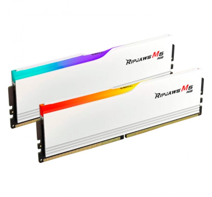 G.Skill Модуль пам'яті для комп'ютера DDR5 32GB (2x16GB) 6400 MHz Ripjaws M5 RGB Matte White G.Skill (F5-6400J3239G16GX2-RM5RW)