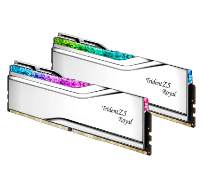 G.Skill Модуль пам'яті для комп'ютера DDR5 32GB (2x16GB) 7600 MHz Trident Z5 Royal Silver G.Skill (F5-7600J3646G16GX2-TR5S)