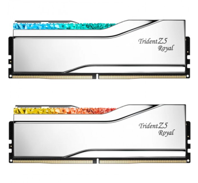 G.Skill Модуль пам'яті для комп'ютера DDR5 32GB (2x16GB) 7600 MHz Trident Z5 Royal Silver G.Skill (F5-7600J3646G16GX2-TR5S)