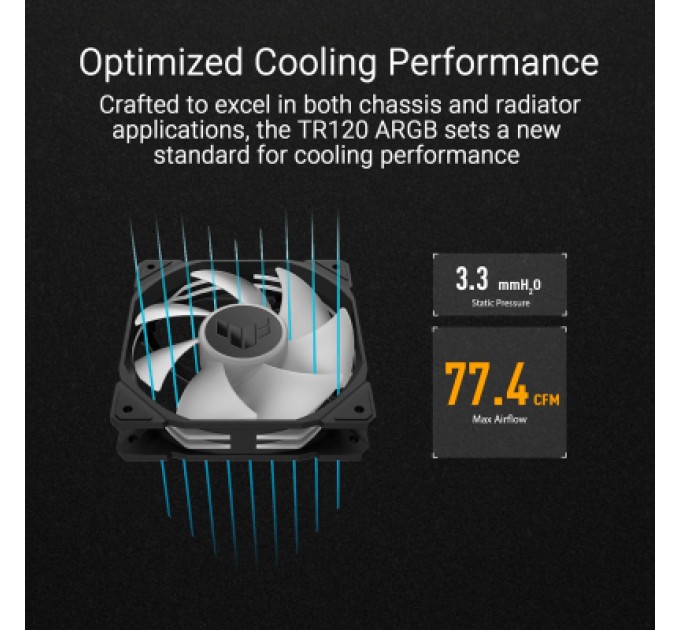 ASUS Кулер до корпусу ASUS TUF GAMING TR120 FAN ARGB BLACK (90DA0090-B09000)