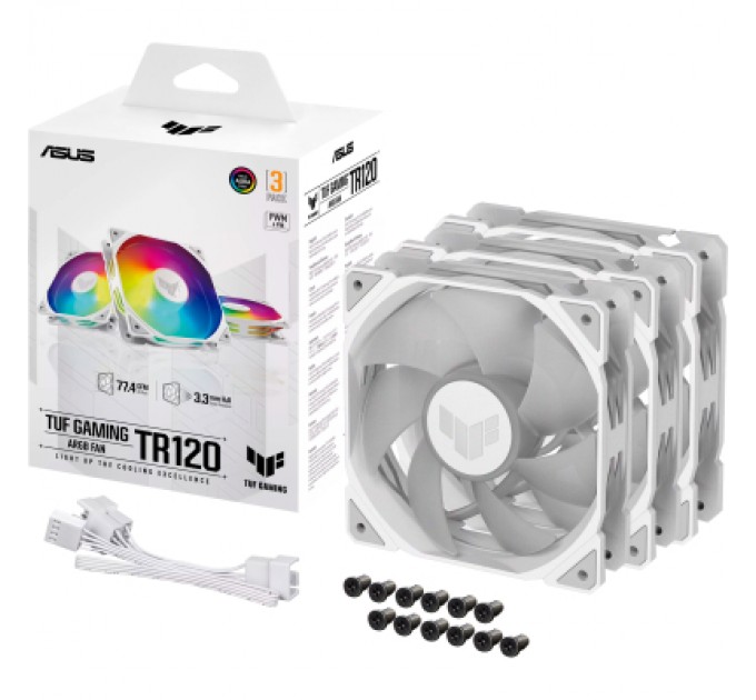 ASUS Кулер до корпусу ASUS TUF GAMING TR120 FAN ARGB WHITE 3IN1 (90DA0093-B09020)