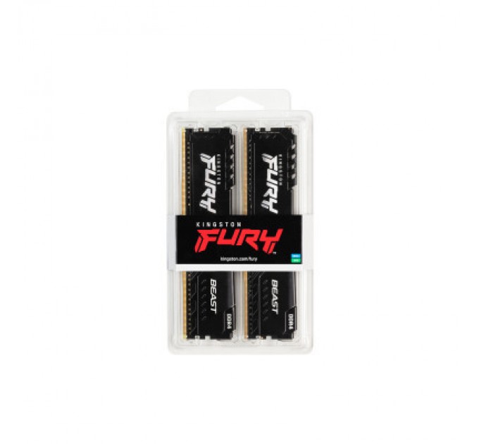 Kingston Fury (ex.HyperX) Модуль пам'яті для комп'ютера DDR4 8GB (2x4GB) 3200 MHz Fury Beast Black Kingston Fury (ex.HyperX) (KF432C16BBK2/8)