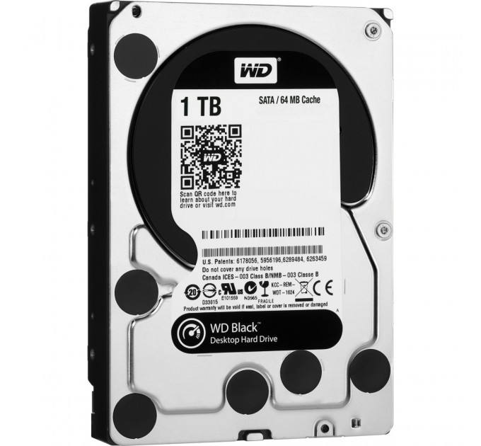 WD Накопичувач HDD SATA 1.0TB WD Black 7200rpm 64MB (WD1003FZEX)