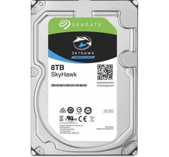 Seagate Накопичувач HDD SATA 8.0TB Seagate SkyHawk Surveillance 256MB (ST8000VX004)