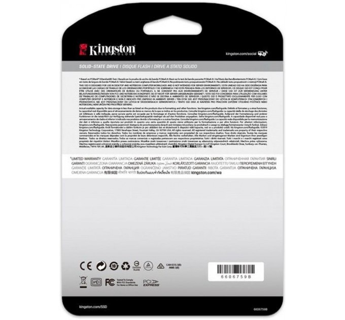 Kingston Накопичувач SSD 1TB M.2 NVMe Kingston KC2500 M.2 2280 PCIe 3.0 x4 3D TLC (SKC2500M8/1000G)