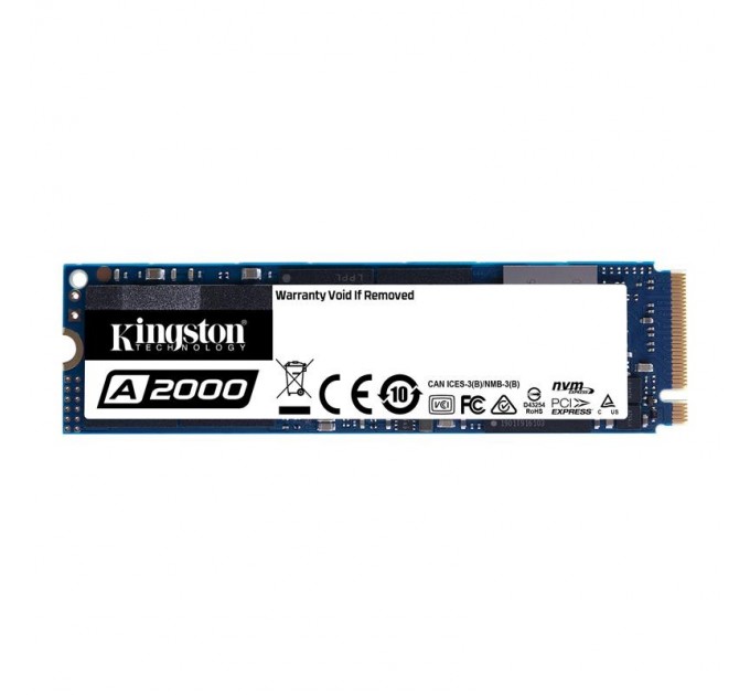 Kingston Накопичувач SSD 1ТB M.2 NVMe Kingston A2000 M.2 2280 PCIe 3.0 x4 NVMe 3D TLC (SA2000M8/1000G)