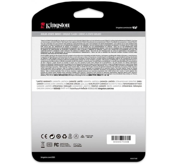 Kingston Накопичувач SSD 2TB M.2 NVMe Kingston KC2500 M.2 2280 PCIe 3.0 x4 3D TLC (SKC2500M8/2000G)