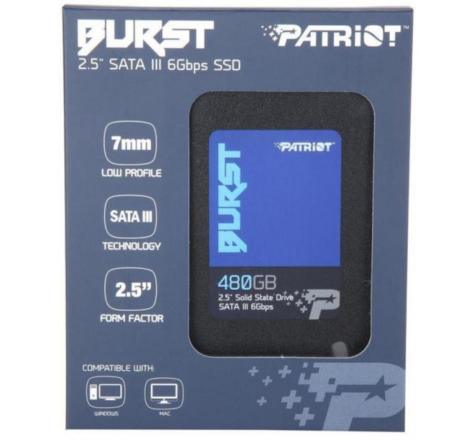 Patriot Накопичувач SSD  480GB Patriot Burst 2.5" SATAIII 3D TLC (PBU480GS25SSDR)
