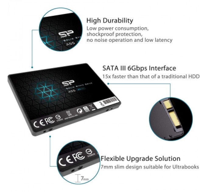 Silicon Power Накопичувач SSD 2.5" 2TB Silicon Power (SP002TBSS3A55S25)