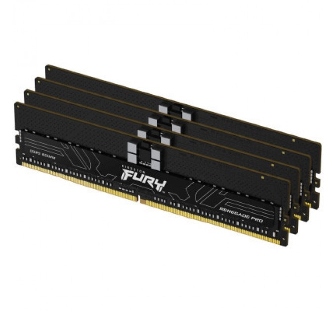 Kingston Модуль пам'яті для сервера Kingston 128GB 6000MT/s DDR5 ECC Reg CL32 DIMM (Kit of 4) FURY Renegade Pro EXPO (KF560R32RBEK4-128)