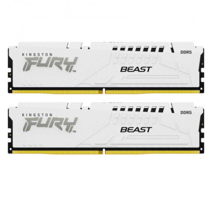 Kingston Fury (ex.HyperX) Модуль пам'яті для комп'ютера DDR5 32GB (2x16GB) 6000 MHz Beast White XMP Kingston Fury (ex.HyperX) (KF560C30BWK2-32)