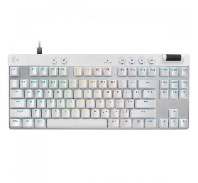 Logitech Клавiатура Logitech G PRO X TKL Rapid White (920-013242)