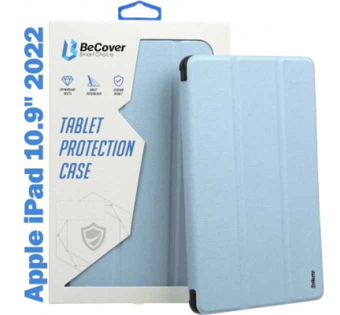 BeCover Чохол до планшета BeCover Tri Fold Soft TPU Silicone Apple iPad 10.9" 2022 Light Blue (708522)