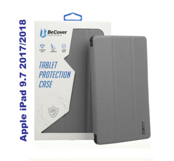 BeCover Чохол до планшета BeCover Tri Fold Soft TPU Silicone Apple iPad 9.7 2017/2018 A1822/A1823/A1893/A1954 Gray (706879)