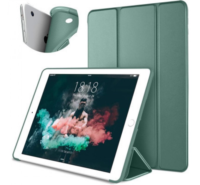 BeCover Чохол до планшета BeCover Tri Fold Soft TPU Silicone Apple iPad 9.7 2017/2018 A1822/A1823/A1893/A1954 Dark Green (711129)