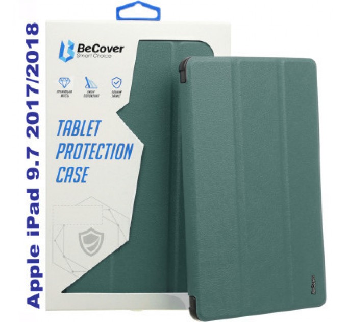 BeCover Чохол до планшета BeCover Tri Fold Soft TPU Silicone Apple iPad 9.7 2017/2018 A1822/A1823/A1893/A1954 Dark Green (711129)