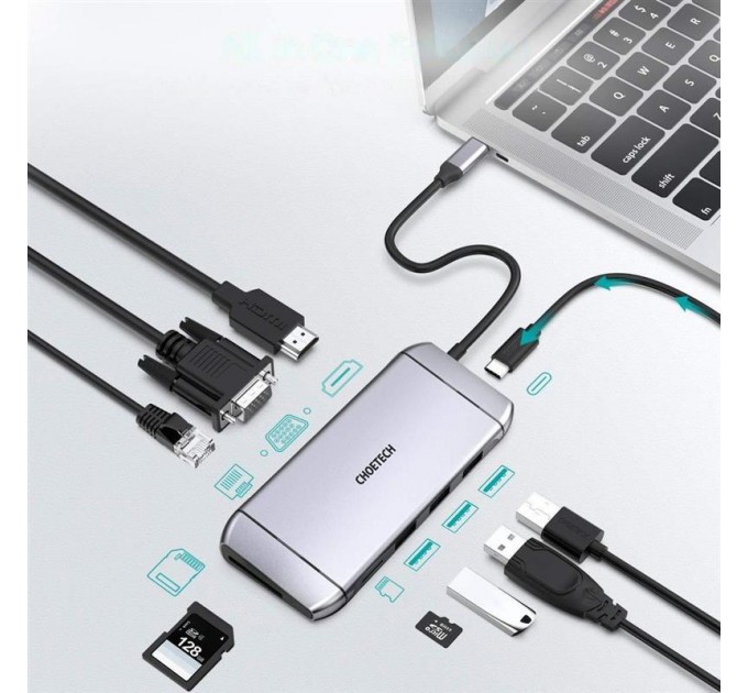 Choetech Концентратор Choetech HUB-M15 9 in 1 USB-C Multiport Adapter