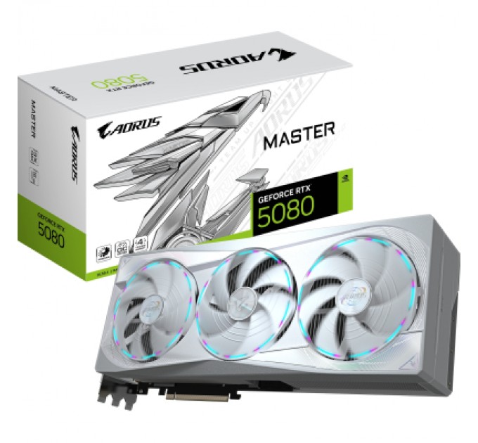 GIGABYTE Відеокарта GIGABYTE GeForce RTX5080 16GB MASTER ICE (GV-N5080AORUSM ICE-16GD)