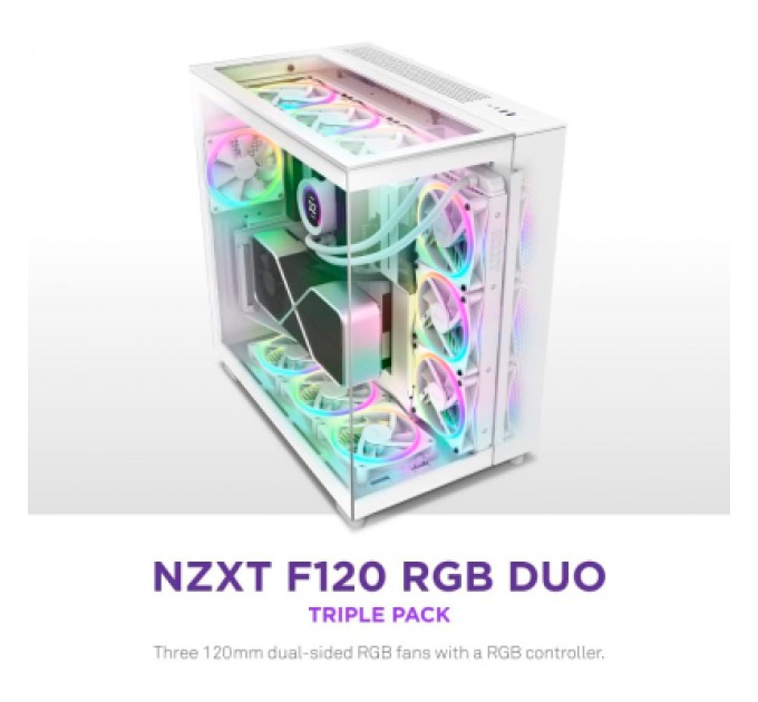 NZXT Кулер до корпусу NZXT F120RGB Duo-120mm Dual-sideRGB Fan-Tripl (RF-D12TF-W1)