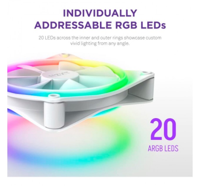 NZXT Кулер до корпусу NZXT F120RGB Duo-120mm Dual-sideRGB Fan-Tripl (RF-D12TF-W1)