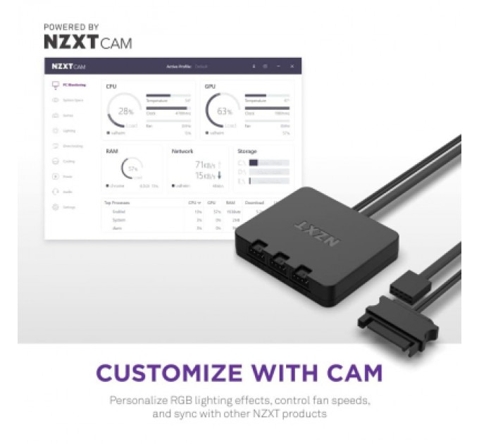 NZXT Кулер до корпусу NZXT F120RGB Duo-120mm Dual-sideRGB Fan-Tripl (RF-D12TF-W1)