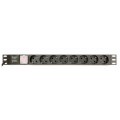 EnerGenie Блок розеток EnerGenie 19" 1U (EG-PDU-014) алюм. корп.,  8 розеток,  16A, 3м, чорний, вилка Schuko