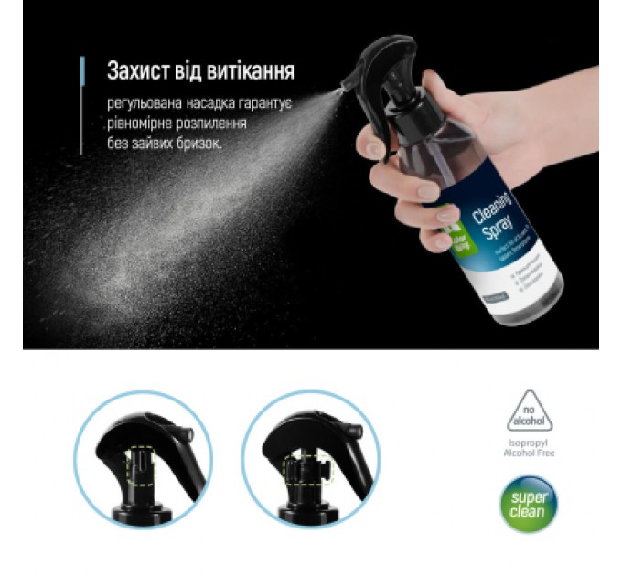 ColorWay Спрей для очищення ColorWay Cleaning Kit, Large, OLED/LED/LCD/TFT, 550ml, microfibre*2 (CW-5500)