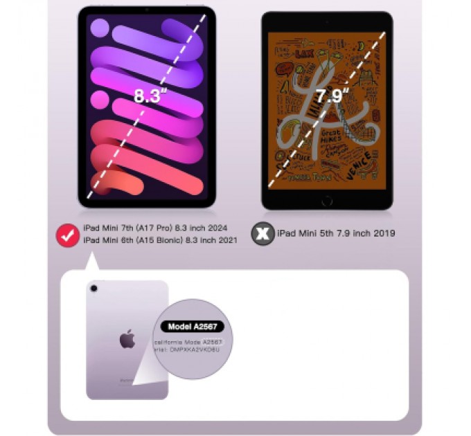 BeCover Чохол до планшета BeCover Tri Fold Hard BeCover Apple iPad Mini 7 2024 Purple (712455)