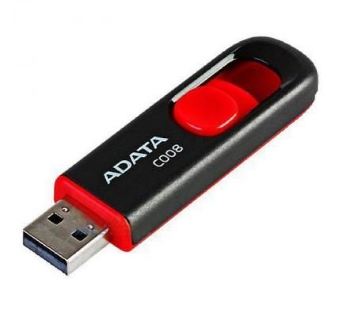 ADATA USB флеш накопичувач ADATA 16Gb C008 Black/Red USB 2.0 (AC008-16G-RKD)