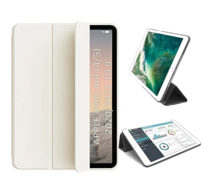 BeCover Чохол до планшета BeCover Tri Fold Soft TPU Silicone BeCover Apple iPad Air (4/5) 2020/2022 10.9" Beige (711734)