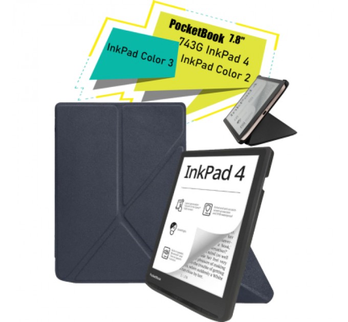 BeCover Чохол до електронної книги BeCover Ultra Slim Origami PocketBook 743G InkPad 4/InkPad Color 2/InkPad Color 3 (7.8") Deep Blue (713083)