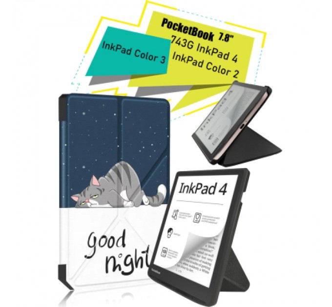 BeCover Чохол до електронної книги BeCover Ultra Slim Origami PocketBook 743G InkPad 4/InkPad Color 2/InkPad Color 3 (7.8") Good Night (713088)