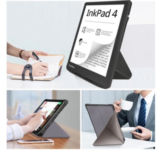 BeCover Чохол до електронної книги BeCover Ultra Slim Origami PocketBook 743G InkPad 4/InkPad Color 2/InkPad Color 3 (7.8") Gray (713087)