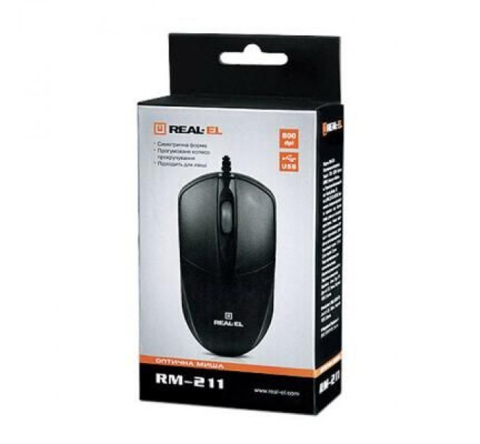 REAL-EL Мишка REAL-EL RM-211 USB Black