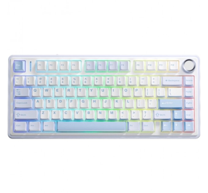 Aula Клавіатура Aula F75 Gasket Greywood V3 switch Hot-Swap PBT Wireless/Bluetooth/USB Blue (6948391208633)