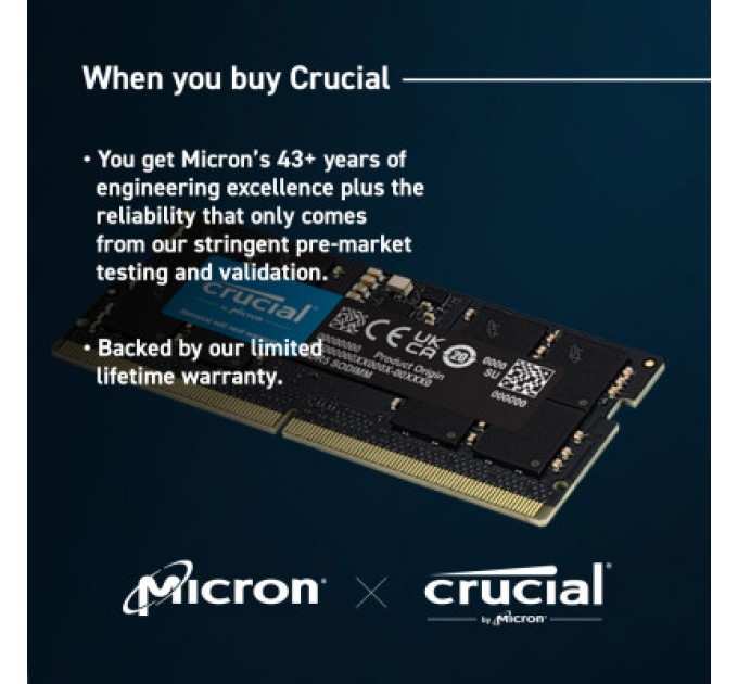 Micron Модуль пам'яті для ноутбука SoDIMM DDR5 32GB (2x16GB) 5600 MHz Ripjaws Micron (CT2K16G56C46S5)