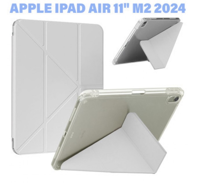 BeCover Чохол до планшета BeCover Ultra Slim Origami Transparent Apple iPad Air 11" M2 2024 Gray (711390)