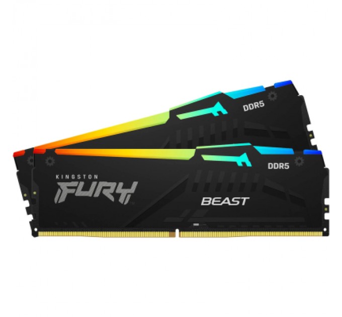 Kingston Fury (ex.HyperX) Модуль пам'яті для комп'ютера DDR5 16GB (2x8GB) 6000 MHz FURY Beast RGB Kingston Fury (ex.HyperX) (KF560C36BBEAK2-16)