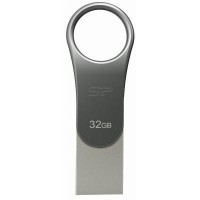USB флеш накопичувач Silicon Power 32GB Mobile C80 Silver USB 3.2 (SP032GBUC3C80V1S)