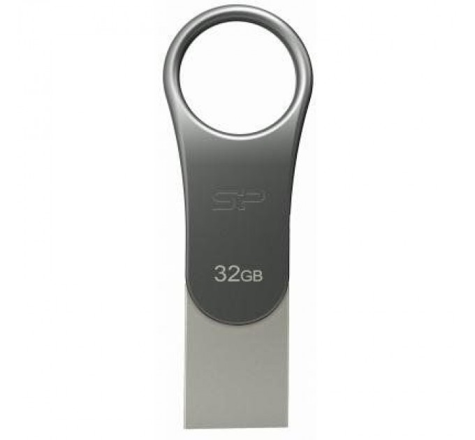 Silicon Power USB флеш накопичувач Silicon Power 32GB Mobile C80 Silver USB 3.2 (SP032GBUC3C80V1S)