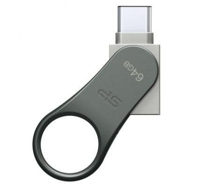 Silicon Power USB флеш накопичувач Silicon Power 64GB Mobile C80 Silver USB 3.2 (SP064GBUC3C80V1S)