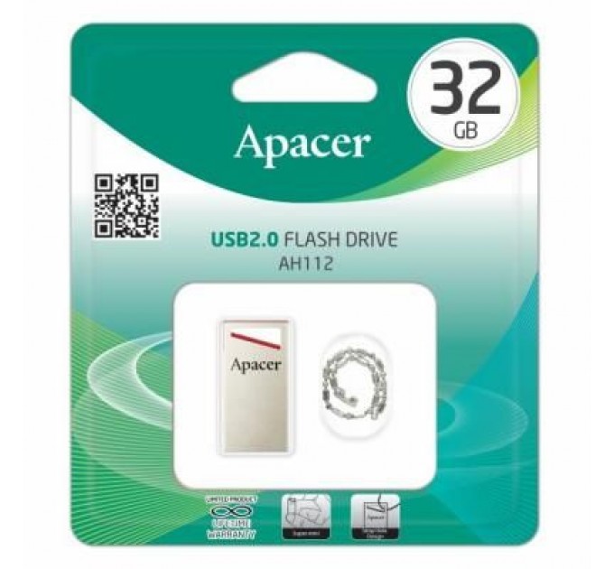 Apacer USB флеш накопичувач Apacer 32GB AH112 USB 2.0 (AP32GAH112R-1)