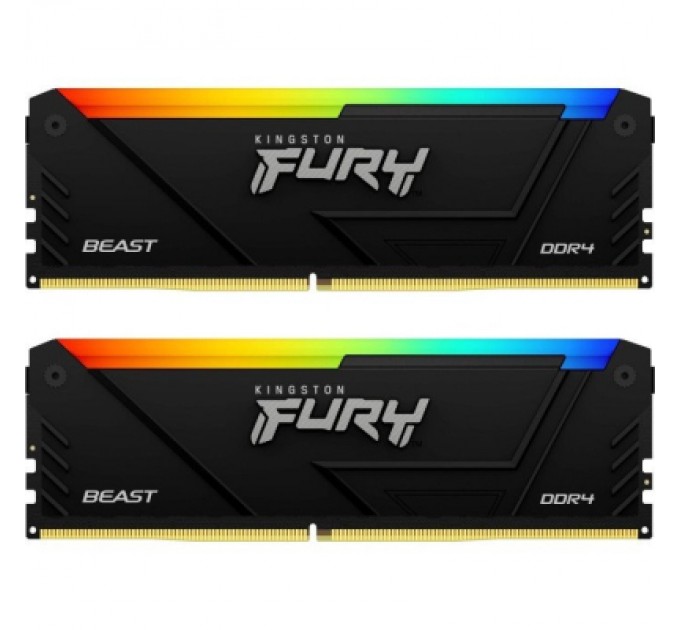 Kingston Fury (ex.HyperX) Модуль пам'яті для комп'ютера DDR4 64GB (2x32GB) 3600 MHz FURY Beast RGB Kingston Fury (ex.HyperX) (KF436C18BB2AK2/64)
