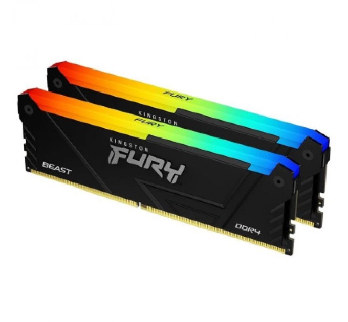 Kingston Fury (ex.HyperX) Модуль пам'яті для комп'ютера DDR4 64GB (2x32GB) 3600 MHz FURY Beast RGB Kingston Fury (ex.HyperX) (KF436C18BB2AK2/64)