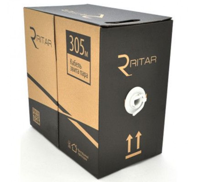 Ritar Кабель мережевий Ritar UTP 305м, cat 6, CU, КНП 4*2*0,56мм, Black, outdoor (06712)