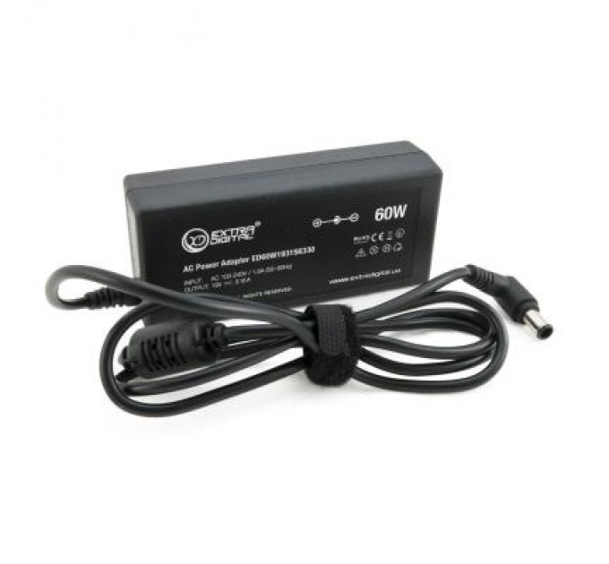 Extradigital Блок живлення до ноутбуку Extradigital Toshiba 19V, 3.16A, 60W (6.3x3.0) (PST3846)