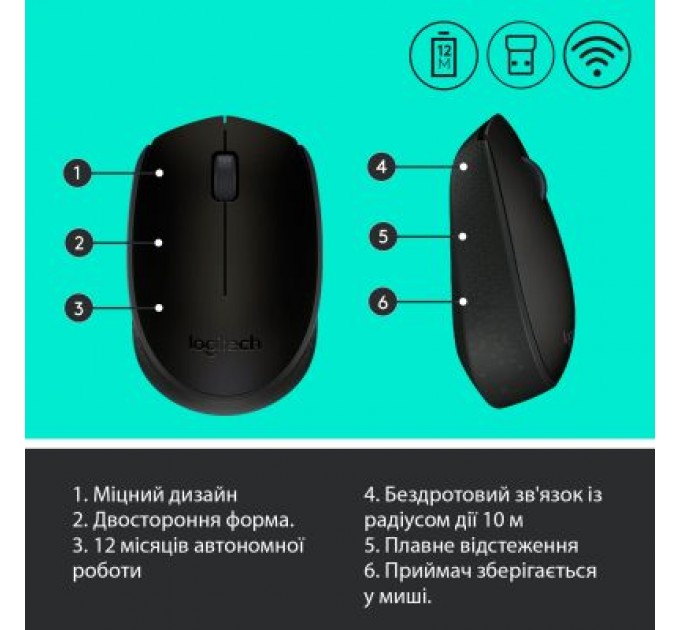 Logitech Мишка Logitech M171 Black (910-004424)