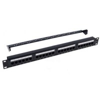 Патч-панель 19" 24xRJ-45 UTP Cat.6, 1U, with organizer Kingda (KD-PP07-UTP-C6-24P)