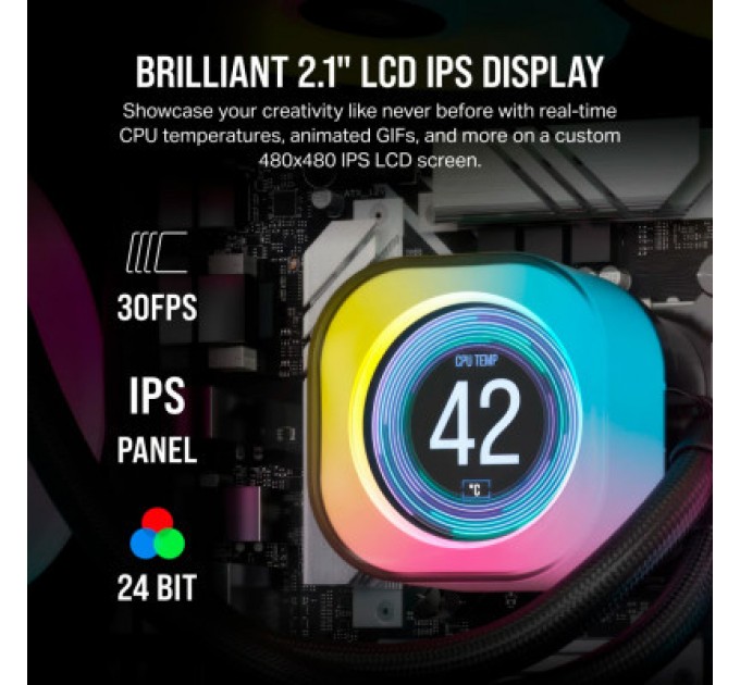 Corsair Система рідинного охолодження Corsair iCUE Link H100i LCD RGB (CW-9061007-WW)